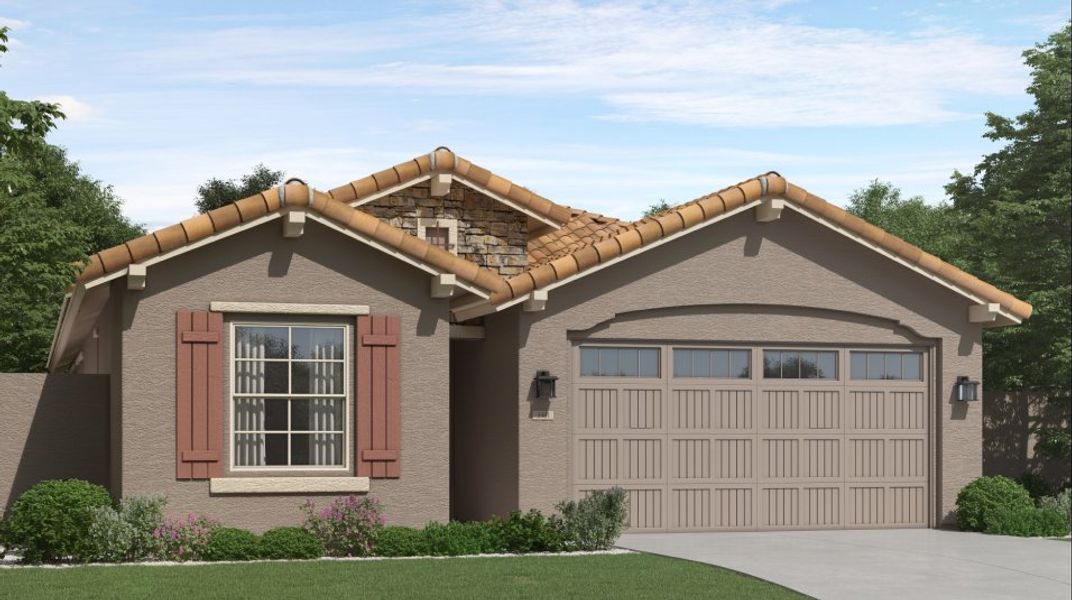 Front exterior of a home in the Asante: Discovery 2.1 & 2.13 community, located in Surprise, AZ (Image 11).