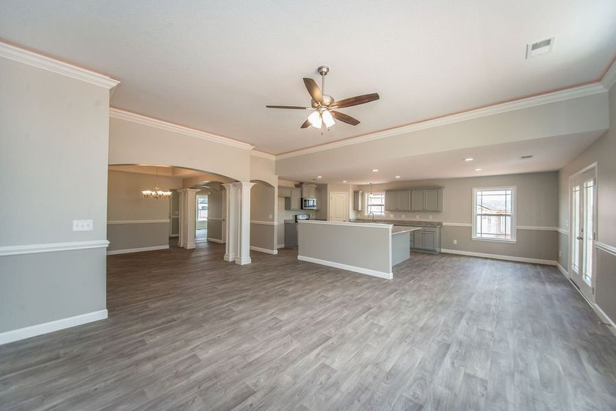 Representative unfurnished interior of a home built from the Beaumont by Enchanted Homes in Guadalupe Heights, Seguin (Image 44).