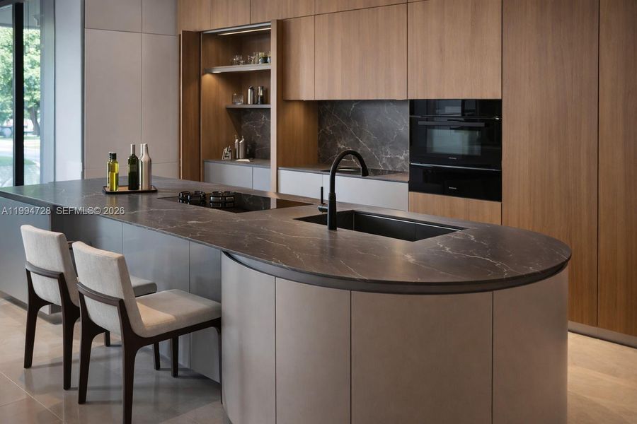 High-end Pedini KitchenAI Rendering