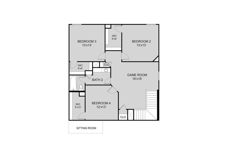 2D floor plan layout of this home in Mackenzie Creek, Conroe, TX (Image 3). 2D floor plan layout of this home in Mackenzie Creek, Conroe, TX (Image 3).