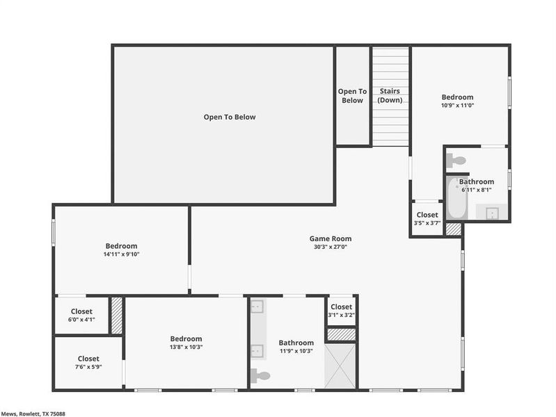 2D floor plan layout of this home in , Rowlett, TX (Image 6).