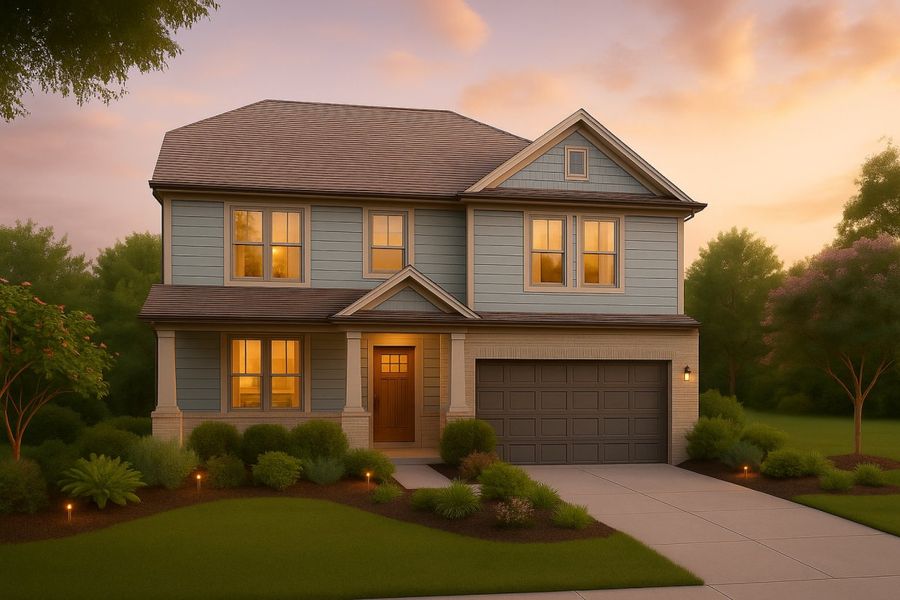 Representative exterior photo of a completed home built from the Cypress II Trinity Grove Signature by Brohn Homes in Trinity Grove, Spring, TX (Image 13). Representative exterior photo of a completed home built from the Cypress II Trinity Grove Signature by Brohn Homes in Trinity Grove, Spring, TX (Image 13).