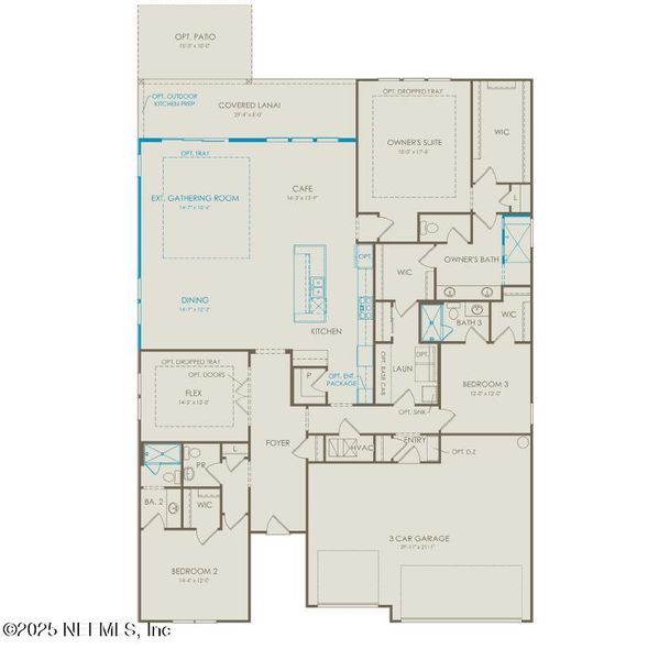 2D floor plan layout of this home in Del Webb Wildlight, Yulee, FL (Image 2). 2D floor plan layout of this home in Del Webb Wildlight, Yulee, FL (Image 2).