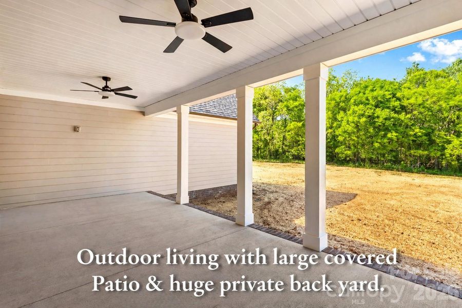 Outdoor living with a great covered back Patio & large private back yard.