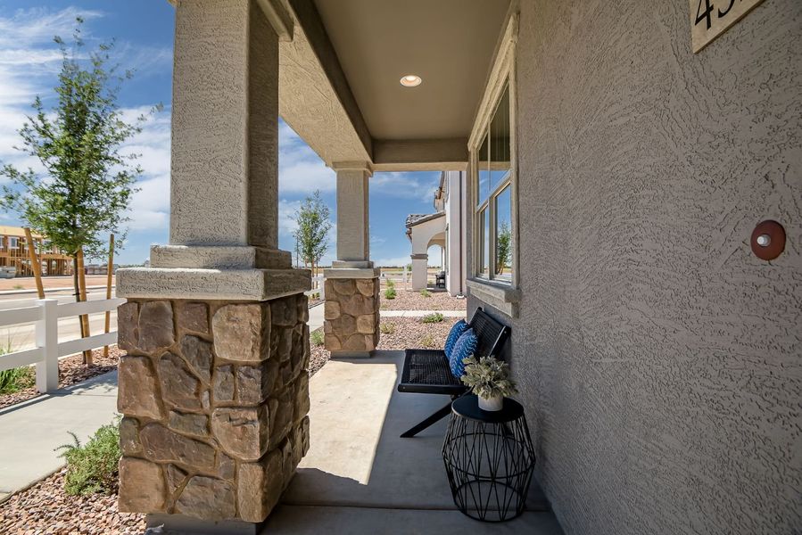 Exterior details and patio area of a home in Ironwood Villages at North Creek, Queen Creek (Image 22).