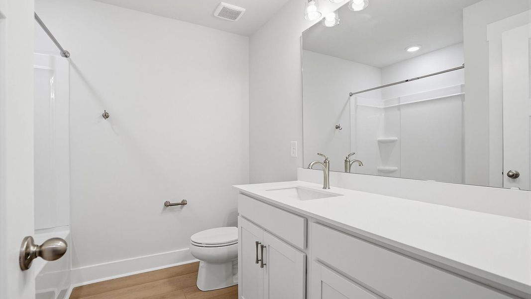 Accomplished full bath designed with both comfort and sophistication in mind located near Lake Hartwell