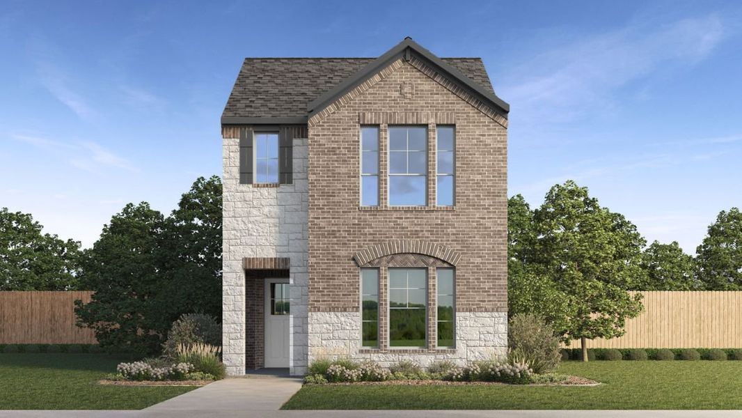 Representative exterior photo of a completed home built from the Plan by D.R. Horton in Waterbend, Euless, TX (Image 2).