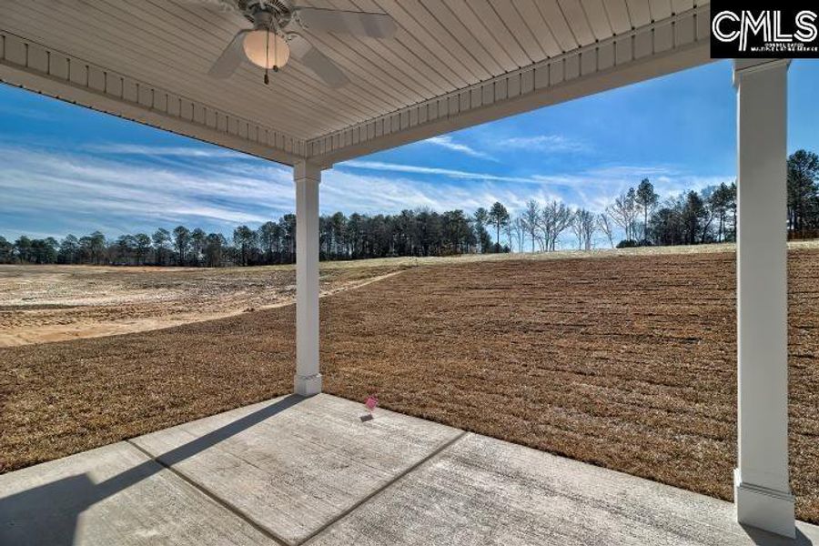 Exterior details and patio area of a home in Cottages at Roofs Pond, West Columbia (Image 23).