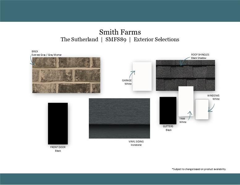 Sample of building materials used in homes in Smith Farms, Murfreesboro (Image 41).