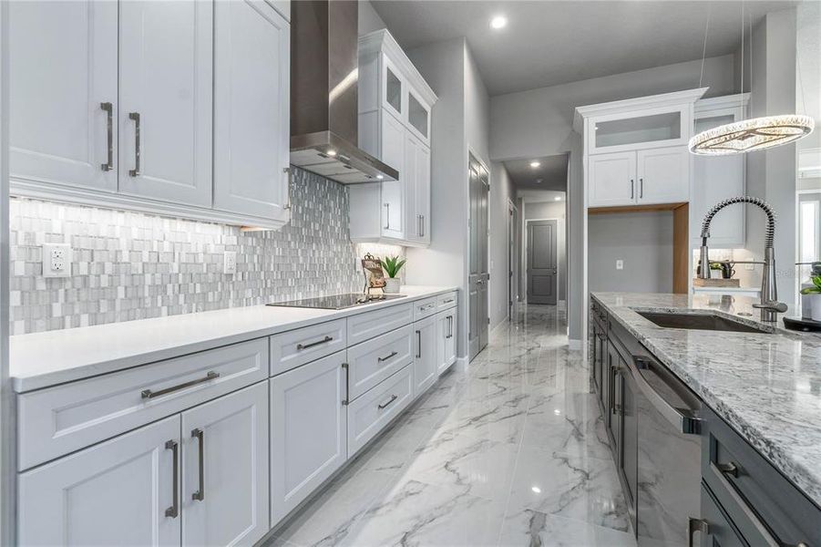 Quartz Countertops w/Tile Backsplash Quartz Countertops w/Tile Backsplash