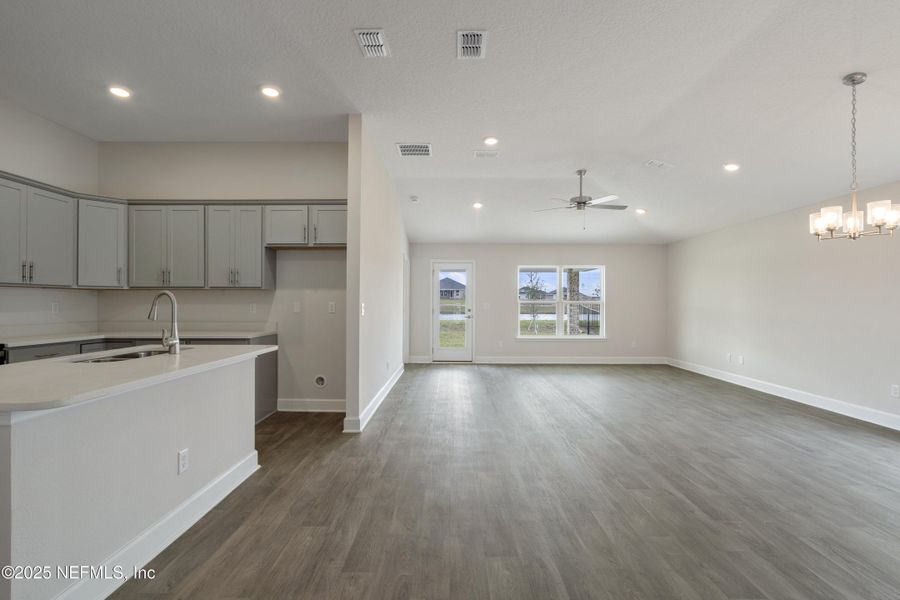 Furnished interior view inside a new home in Shadow Crest at Rolling Hills, Green Cove Springs (Image 8). Furnished interior view inside a new home in Shadow Crest at Rolling Hills, Green Cove Springs (Image 8).