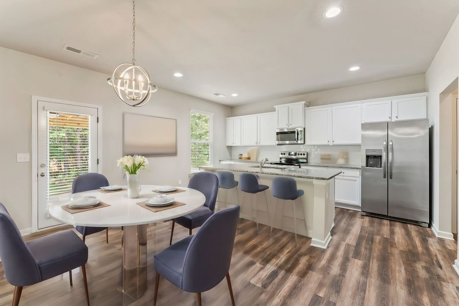 Well planned kitchen opens to family room