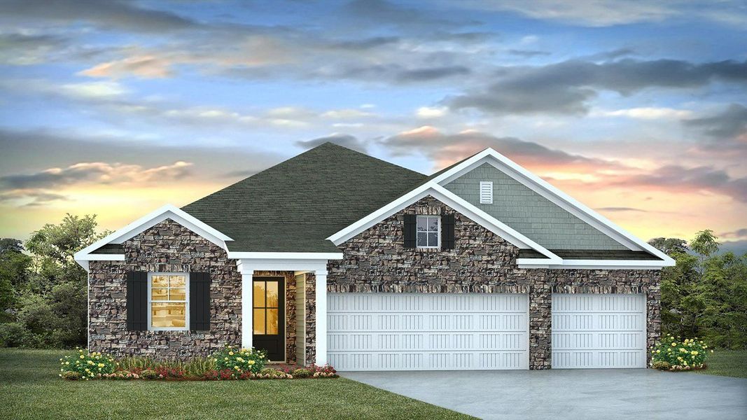Representative exterior photo of a completed home built from the Madison by D.R. Horton in Magnolia Farms, Florence, SC (Image 5).