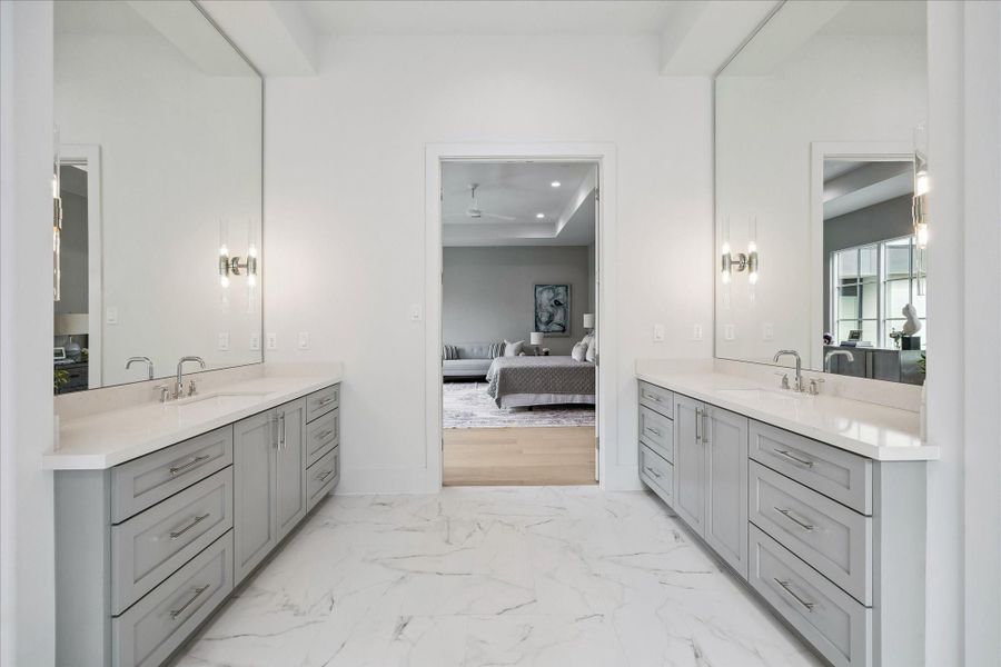 Primary Bedroom with sperate vanities