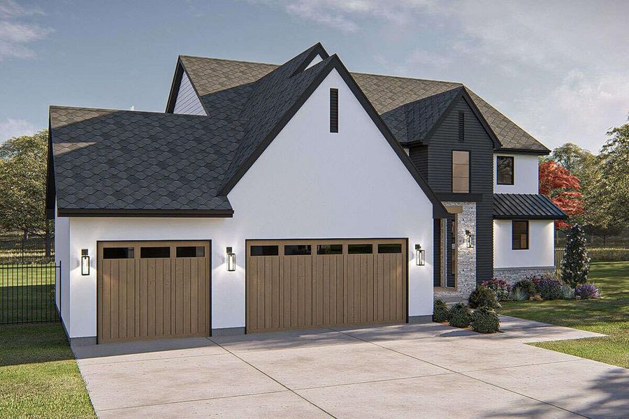 Front exterior of a new home in , Tomball, TX, highlighting curb appeal (Image 1).