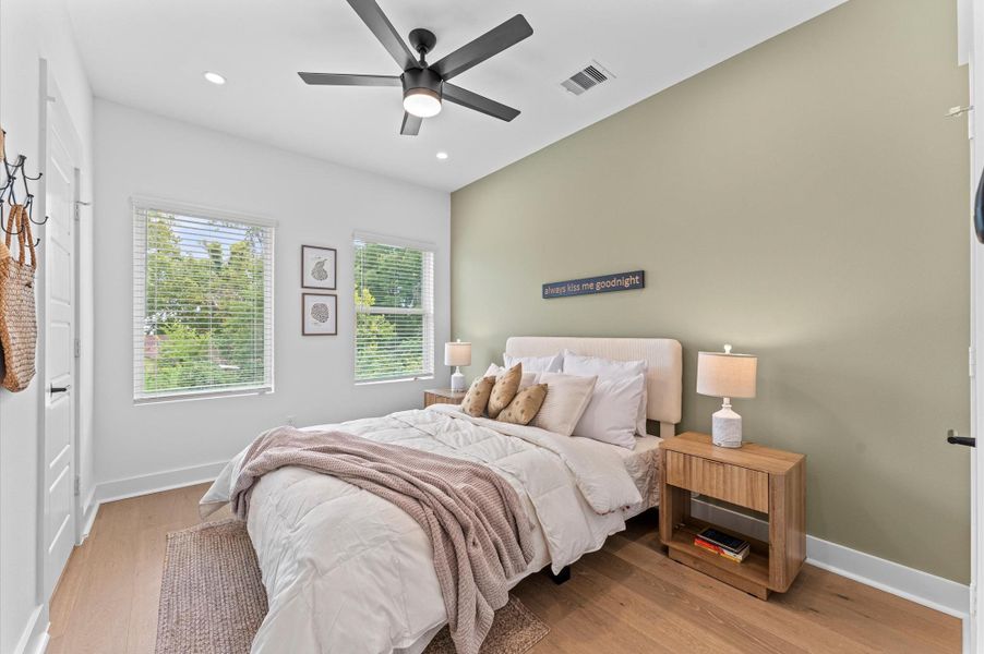 This charming secondary bedroom on the second floor offers comfort, privacy, and seamless access to a shared Jack & Jill bathroom that connects both secondary bedrooms. This charming secondary bedroom on the second floor offers comfort, privacy, and seamless access to a shared Jack & Jill bathroom that connects both secondary bedrooms.