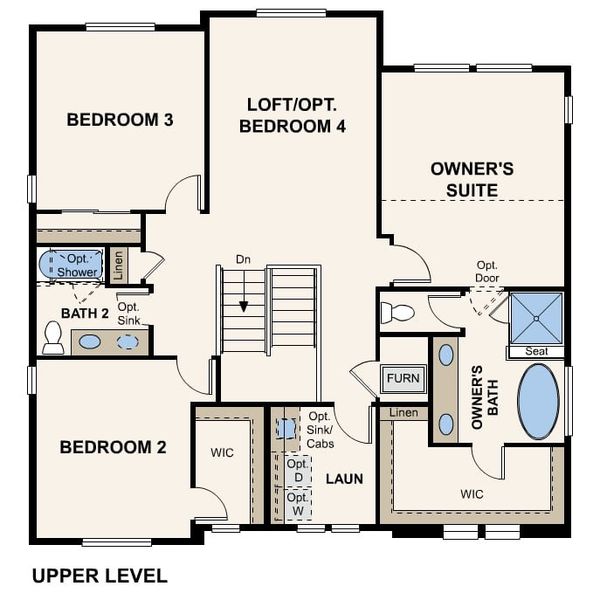 2D floor plan layout of this home in Legacy at Kime Ranch, Parker, CO (Image 4).