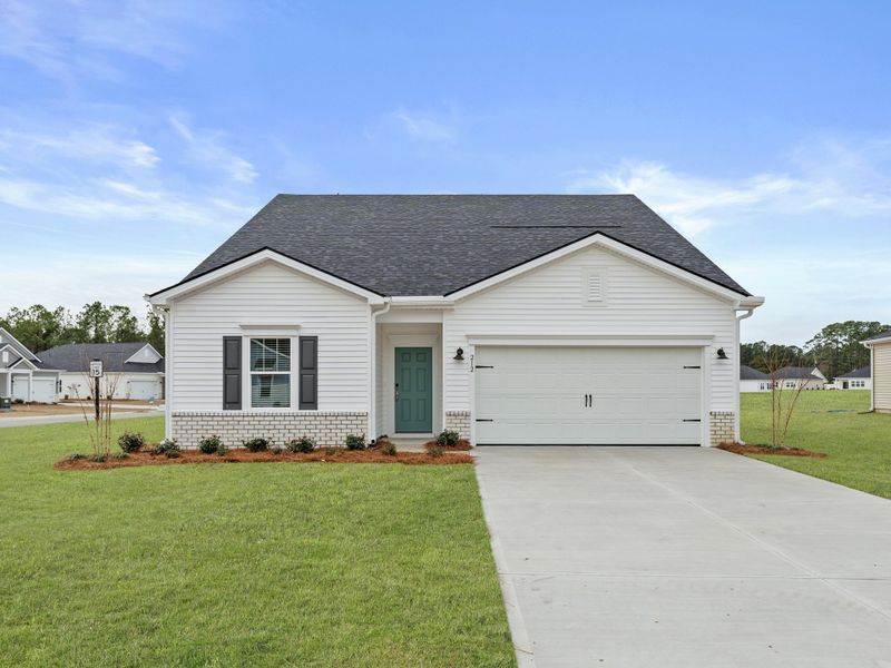 Representative exterior photo of a completed home built from the Northbrook by Meritage Homes in Creekside Point, Little River, SC (Image 1). Representative exterior photo of a completed home built from the Northbrook by Meritage Homes in Creekside Point, Little River, SC (Image 1).