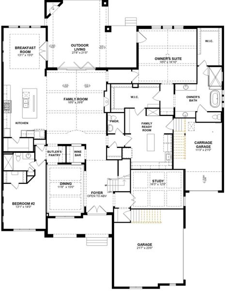 2D floor plan layout of this home in Kings' Chapel, Arrington, TN (Image 5).