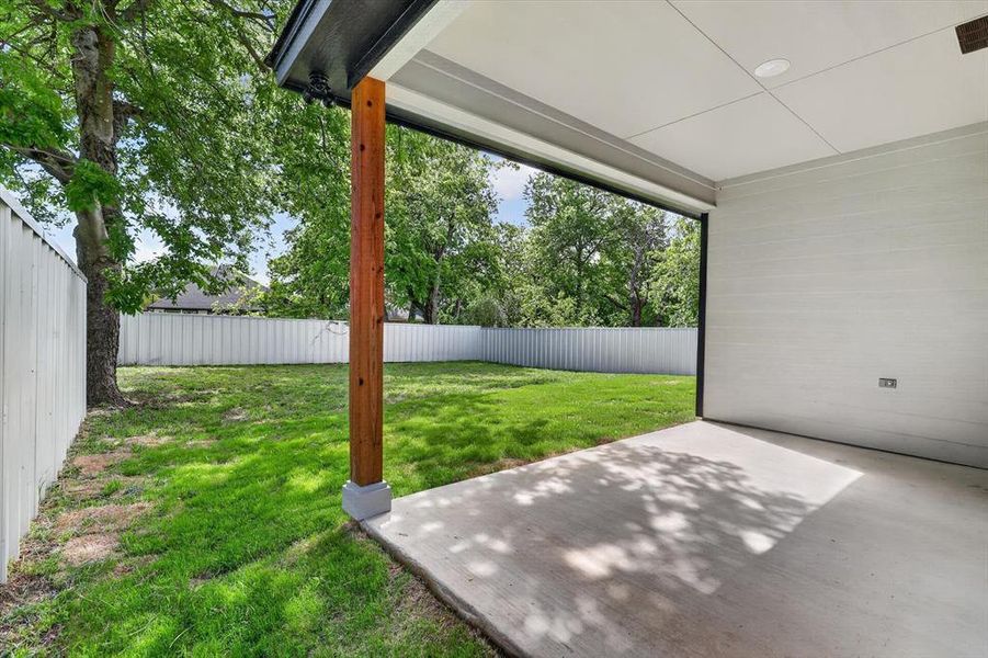 Exterior details and patio area of a home in , River Oaks (Image 4). Exterior details and patio area of a home in , River Oaks (Image 4).
