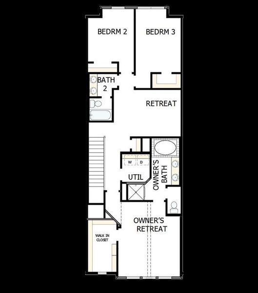2D floor plan layout of this home in Hillside at Las Colinas, Irving, TX (Image 3).