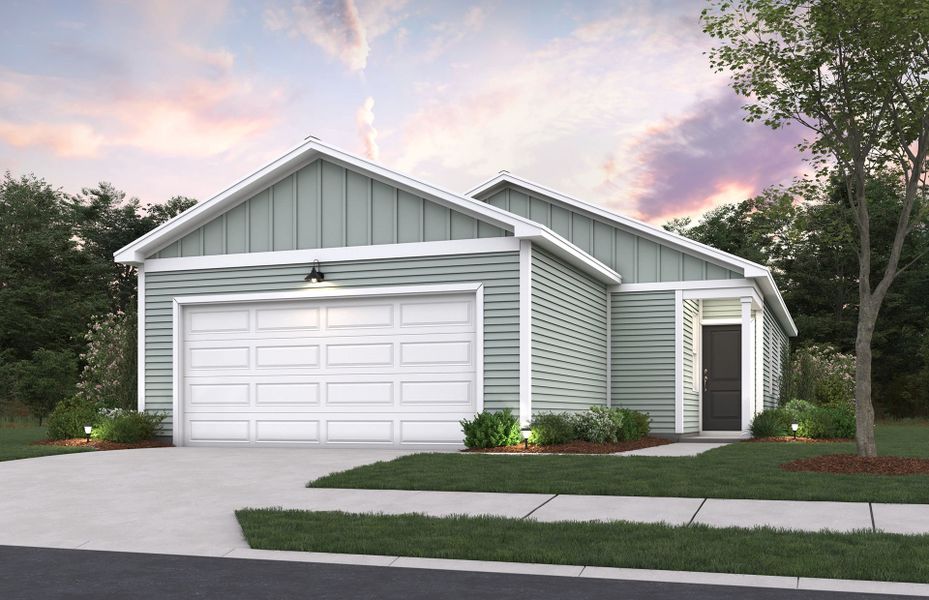 Front exterior of a new home in Bradford Pointe, Summerville, SC, highlighting curb appeal (Image 2). Front exterior of a new home in Bradford Pointe, Summerville, SC, highlighting curb appeal (Image 2).