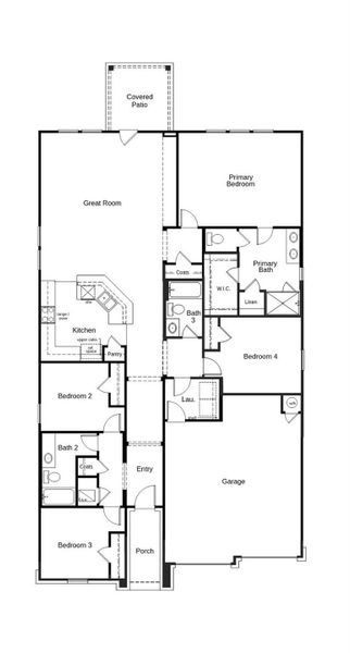 2D floor plan layout of this home in Salerno - Classic Collection, Round Rock, TX (Image 4). 2D floor plan layout of this home in Salerno - Classic Collection, Round Rock, TX (Image 4).