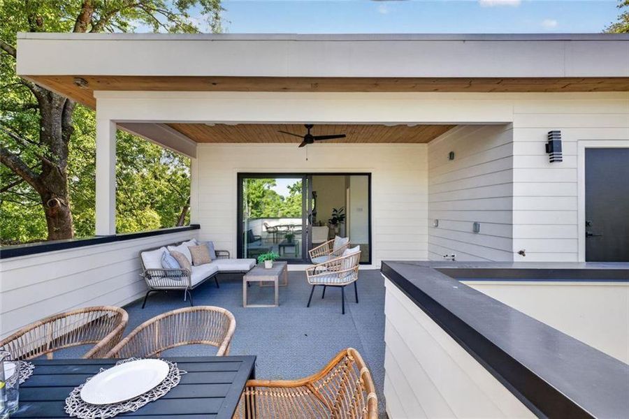Exterior details and patio area of a home in , Atlanta (Image 2). Exterior details and patio area of a home in , Atlanta (Image 2).