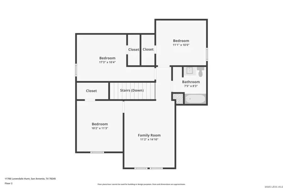 2D floor plan layout of this home in Laurel Vistas, San Antonio, TX (Image 5).
