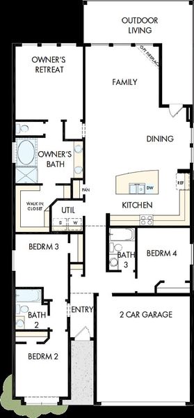 2D floor plan layout of this home in Harvest Green - Reserve Collection, Richmond, TX (Image 4).