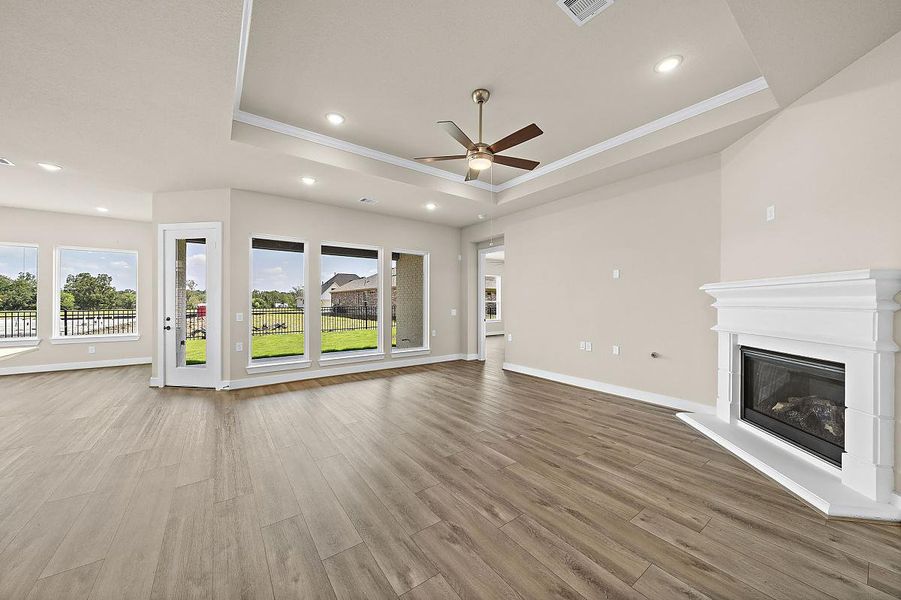 Representative unfurnished interior of a home built from the Daisy by Caldwell Homes in The Highlands, Porter (Image 23). Representative unfurnished interior of a home built from the Daisy by Caldwell Homes in The Highlands, Porter (Image 23).