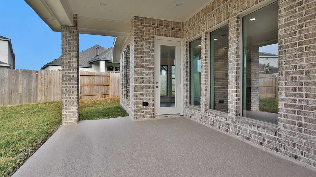 Exterior details and patio area of a home in Marvida 55' - Gated, Cypress (Image 3). Exterior details and patio area of a home in Marvida 55' - Gated, Cypress (Image 3).