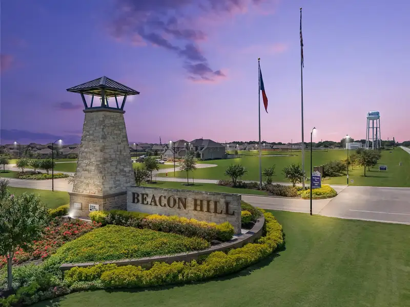 Front exterior of a new home in Beacon Hill, Waller, TX, highlighting curb appeal (Image 2).