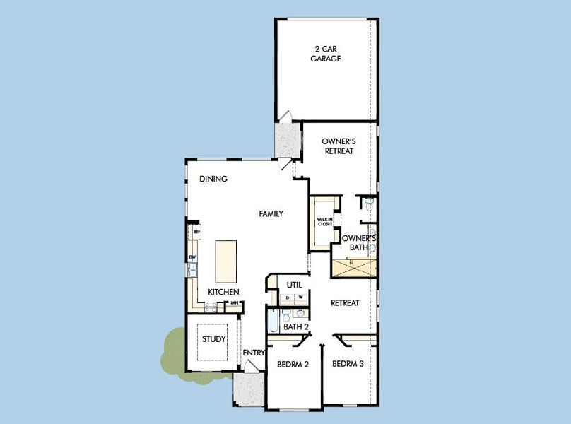 2D floor plan layout for the The Antoinette by David Weekley Homes in Edgewater Classic Series, Royse City, TX (Image 4). 2D floor plan layout for the The Antoinette by David Weekley Homes in Edgewater Classic Series, Royse City, TX (Image 4).
