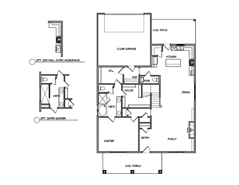 2D floor plan layout for the Dauphin by Heritage Towne in Heritage Towne, Midlothian, TX (Image 3).