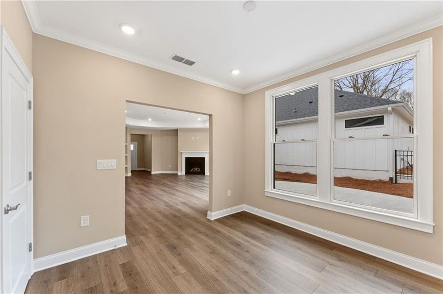 Spacious, unfurnished interior of a new home in The Courtyards at Redbud Lane, Holly Springs (Image 10). Spacious, unfurnished interior of a new home in The Courtyards at Redbud Lane, Holly Springs (Image 10).