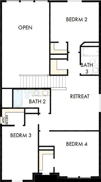 2D floor plan layout of this home in Sandbrock Ranch, Aubrey, TX (Image 3).