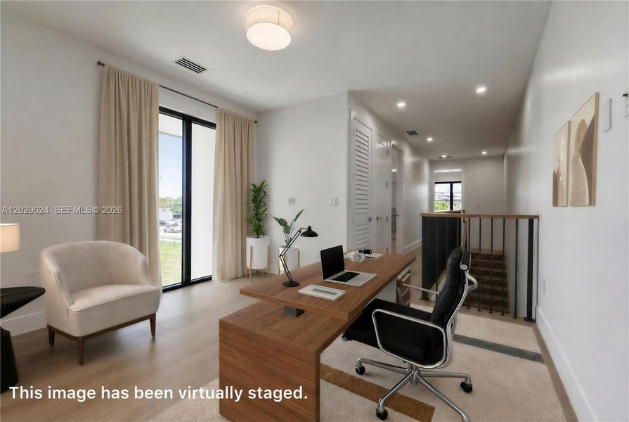 Furnished interior view inside a new home in , Miami (Image 16).
