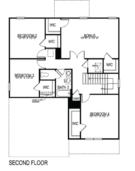2D floor plan layout for the Salem by D.R. Horton in Lily Grove, Piedmont, SC (Image 5).