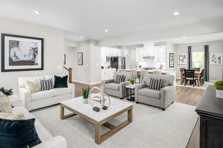 Representative furnished interior of a home built from the Columbia by Ryan Homes in Crystal Falls, Dawsonville (Image 7).