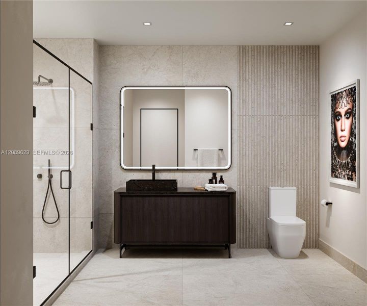 Furnished interior view inside a new home in , Miami (Image 14).