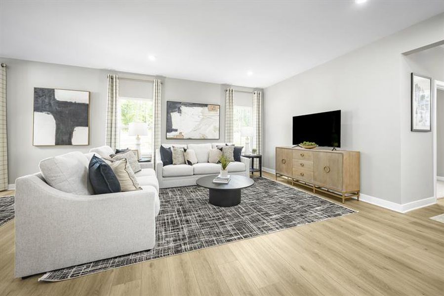 Representative furnished interior of a home built from the Hudson by Ryan Homes in Stillwood Farms, Easley (Image 19).