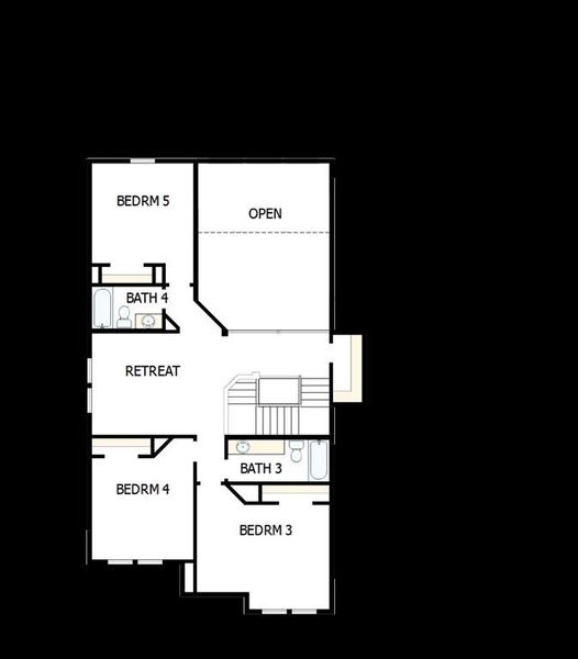 2D floor plan layout of this home in The Ridge at Northlake, Northlake, TX (Image 3).