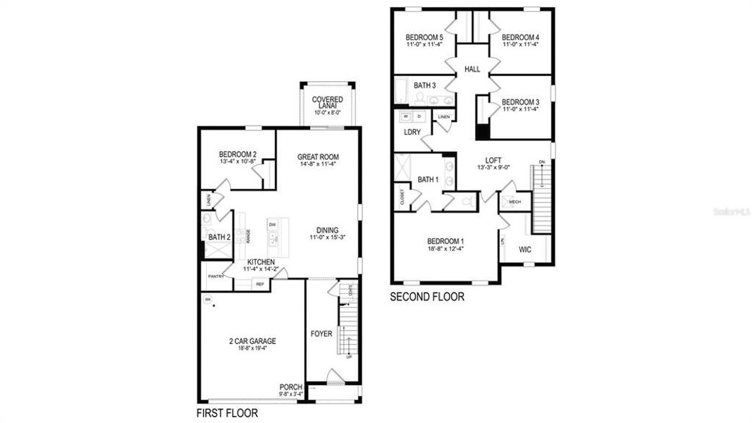2D floor plan layout of this home in Seaire, Parrish, FL (Image 3).