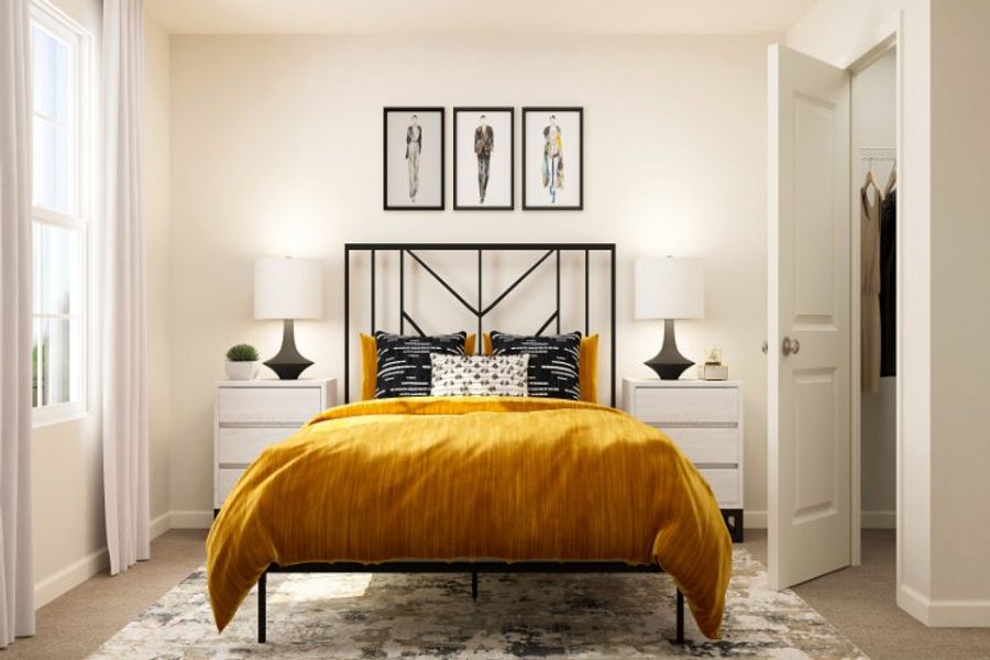 A bedroom with a bed and lamps. A bedroom with a bed and lamps.