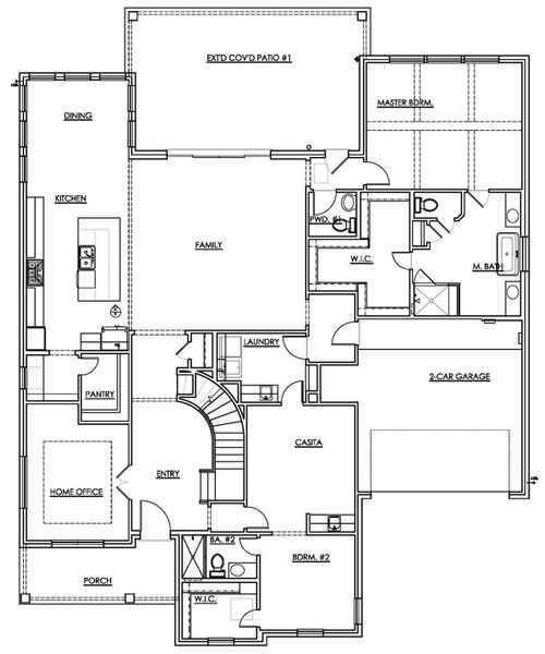 2D floor plan layout of this home in Santa Rita Ranch, Liberty Hill, TX (Image 5).