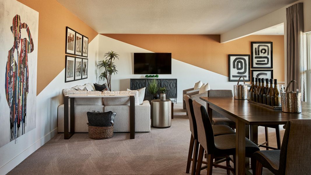 Representative furnished interior of a home built from the Columbine by Taylor Morrison in Dawson Trails, Castle Rock (Image 21).