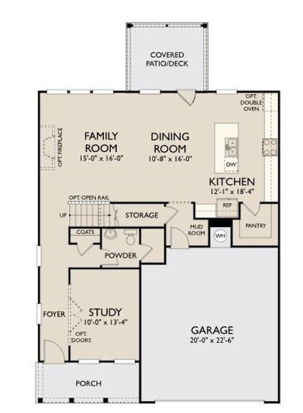 2D floor plan layout of this home in Eastlyn Crossing, Flowery Branch, GA (Image 5).