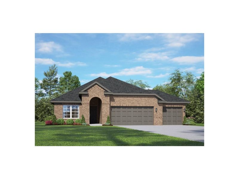 Front exterior of a new home in Lago Mar, Texas City, TX, highlighting curb appeal (Image 1). Front exterior of a new home in Lago Mar, Texas City, TX, highlighting curb appeal (Image 1).