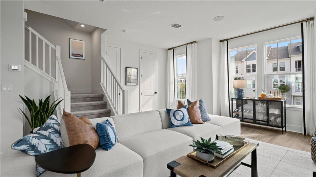 Furnished interior view inside a new home in Parkview at Hamlin, Winter Garden (Image 43).